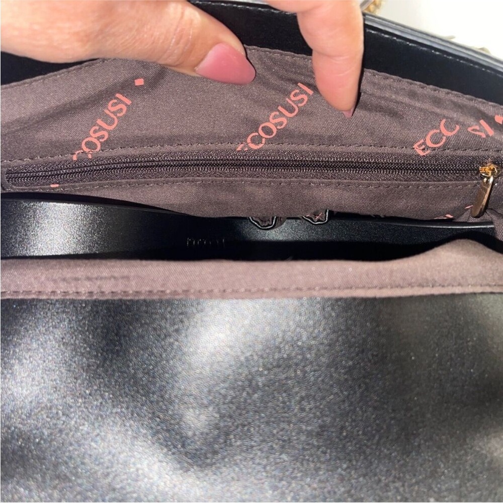 ECOSUSI Black Vegan Leather Backpack or Messenger Laptop Bag - Picture 8 of 11